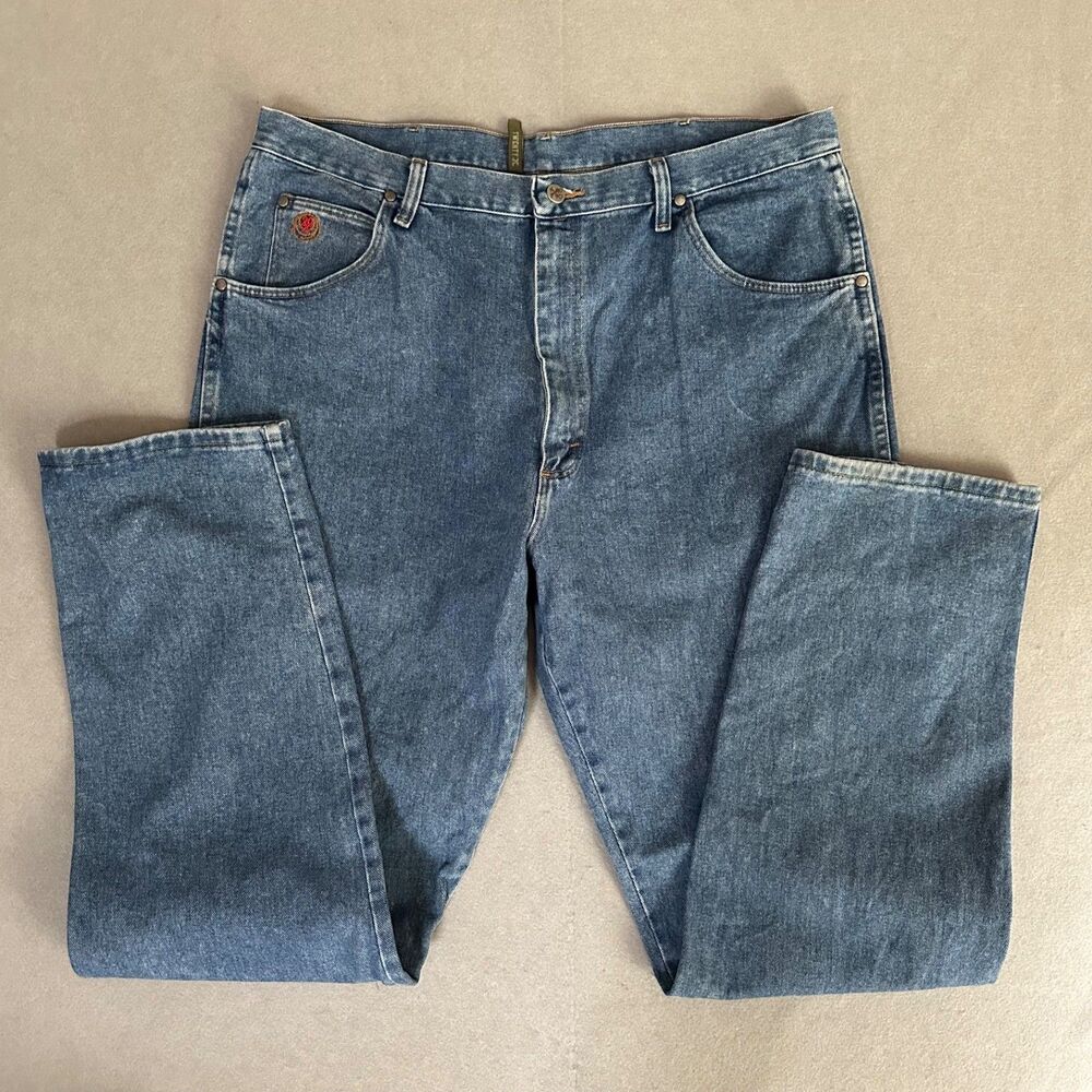 Wrangler 20X Jeans Mens 38x34 Style 22 Original Fit Blue Denim Cowboy Western